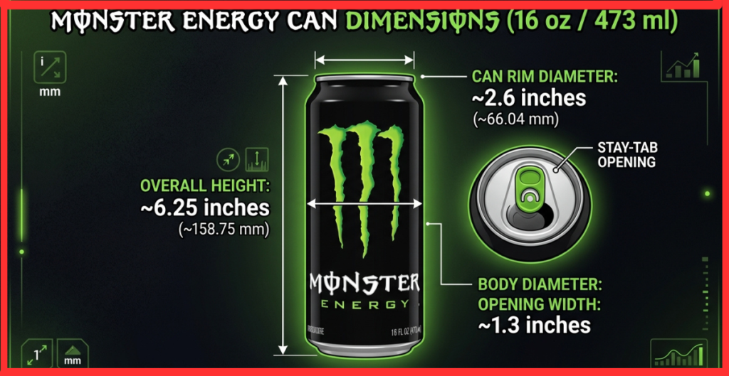 Monster Can Dimensions in Inches