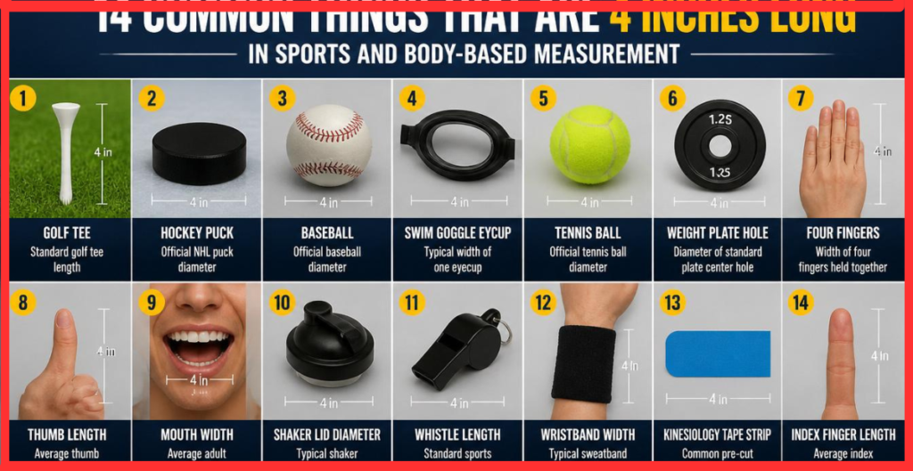 14 Common Things That Are 4 Inches Long in Sports and Body-Based Measurement