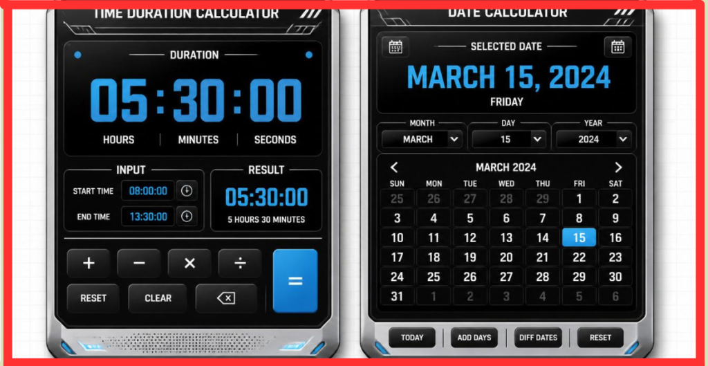 Time Duration Calculator vs Date Calculator