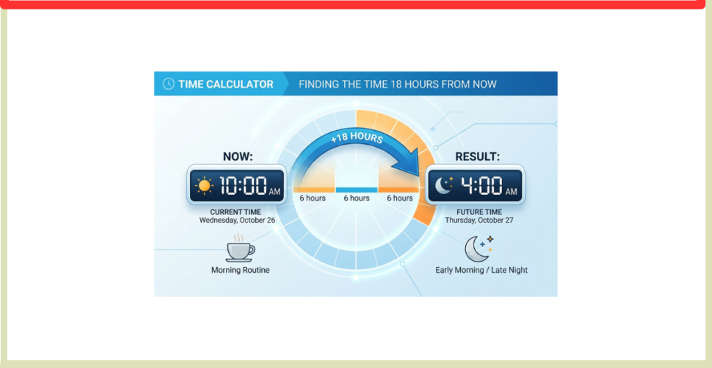 What Time Is 18 Hours From Now? is the main keyword.