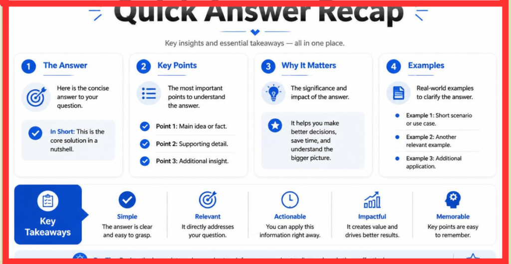 Quick Answer Recap