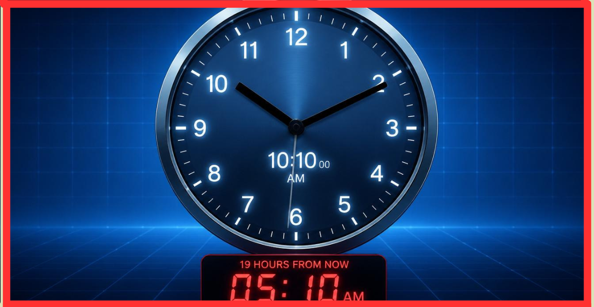 what time is 19 hours from now