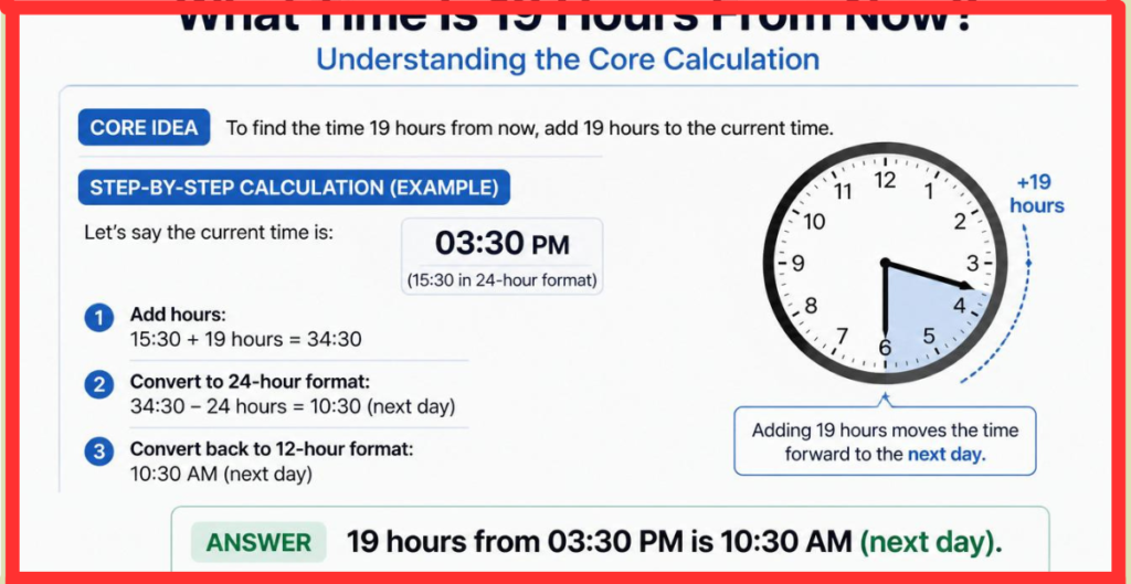 what time is 19 hours from now